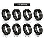 font options for inside engraving on black lash artist tweezers rings