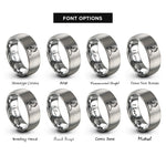 font options for inside engraving on gray lash artist tweezers rings