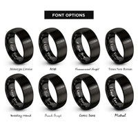font options for inside engraving on black lash extension tweezers rings