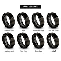 font options for inside engraving on black lash extension tweezers rings