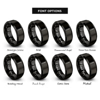 font options for inside engraving on black lash extension tweezers rings