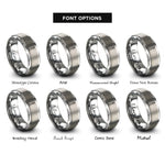 font options for inside engraving on silver lash extension tweezers rings