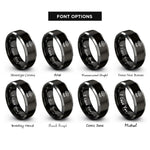 font options for inside engraving on black & grey lash fan rings