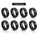 font options for inside engraving on black lash fan rings