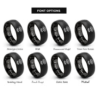 font options for inside engraving on black lash fan rings