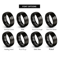 font options for inside engraving on black lash fan rings