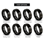 font options for inside engraving on black lash fan rings