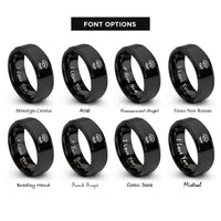 font options for inside engraving on black lash fan rings