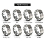 font options for inside engraving on gray lash fan rings