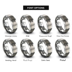 font options for inside engraving on grey lash fan rings