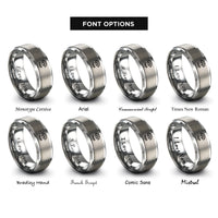 font options for inside engraving on grey lash fan rings