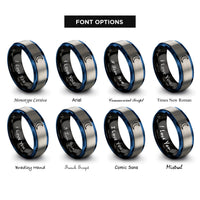 font options for inside engraving on black & blue & silver last quarter rings