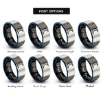 font options for inside engraving on black & blue & gray last quarter rings