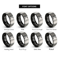 font options for inside engraving on black & silver last quarter rings