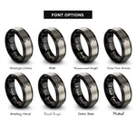 font options for inside engraving on black & silver last quarter rings