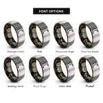 font options for inside engraving on gunmetal & grey last quarter rings