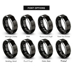 font options for inside engraving on black & silver latin cross rings