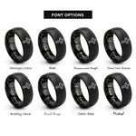 font options for inside engraving on black latin cross rings