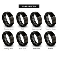font options for inside engraving on black latin cross rings