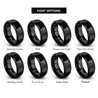 font options for inside engraving on black latin cross rings