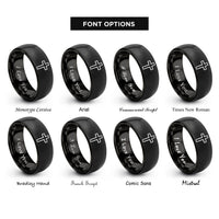 font options for inside engraving on black latin cross rings