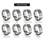 font options for inside engraving on silver latin cross rings