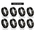 font options for inside engraving on black & grey latitude circle rings