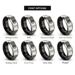font options for inside engraving on black & gray latitude circle rings