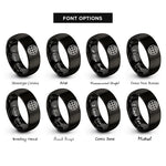font options for inside engraving on black latitude circle rings