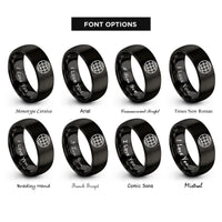 font options for inside engraving on black latitude circle rings