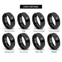 font options for inside engraving on black latitude circle rings