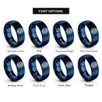 font options for inside engraving on blue latitude lines circle rings