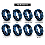 font options for inside engraving on blue latitude lines circle rings