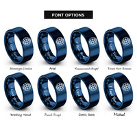 font options for inside engraving on blue latitude lines circle rings