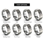 font options for inside engraving on silver latitude lines circle rings