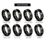 font options for inside engraving on black & silver latitude longitude grid rings