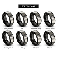 font options for inside engraving on black & grey latitude longitude grid rings