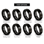font options for inside engraving on black latitude longitude grid rings