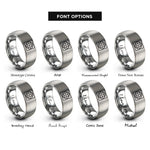 font options for inside engraving on silver latitude longitude grid rings