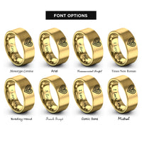 font options for inside engraving on gold latte art heart rings