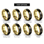 font options for inside engraving on black & gold lattice pie rings