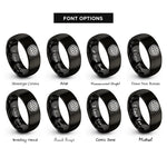 font options for inside engraving on black lattice pie rings