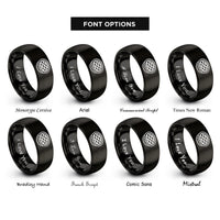 font options for inside engraving on black lattice pie rings