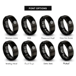font options for inside engraving on black lattice pie rings