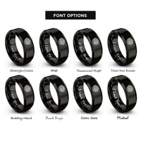 font options for inside engraving on black lattice pie rings