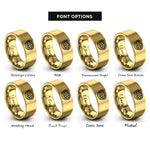 font options for inside engraving on gold lattice pie rings