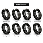 font options for inside engraving on black & gray launch start rings