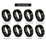 font options for inside engraving on black launch start rings