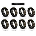 font options for inside engraving on gunmetal & black launch start rings