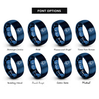 font options for inside engraving on blue launch vehicle rings